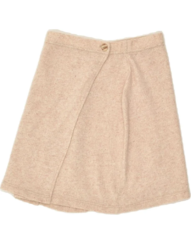 VINTAGE Womens Wrap Skirt Small W26  Brown wool skirt sturdy