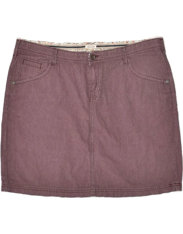 WHITE STUFF Womens Mini Skirt UK 18 XL W38  Purple Cotton a-line skirt cut