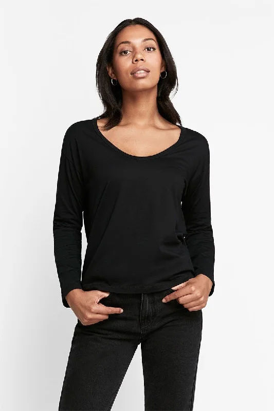4 x Bonds Womens Originals Light Weight Long Sleeve Scoop Tee Black Zippered Buttoned Snapped 4 x Bonds Womens Originals Light Weight Long Sleeve Scoop Tee Black Zippered Buttoned Snapped