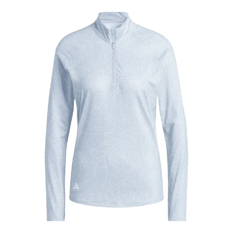 adidas Ladies Essentials Long Sleeve Printed Golf Polo Shirt HY7175 Stylish Casual Short Tee