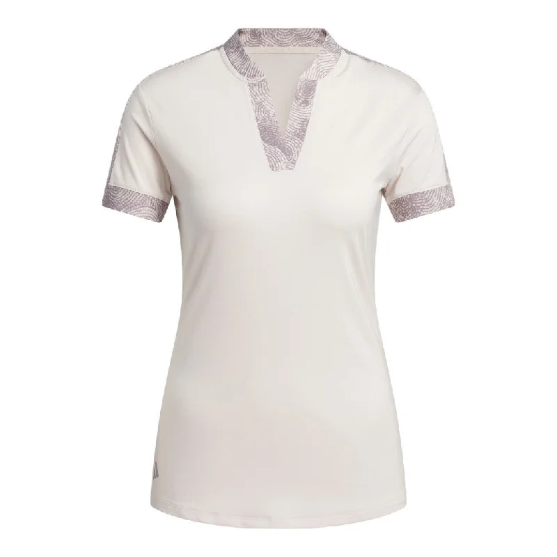 adidas Ladies Printed Golf Polo Shirt IP8688 Relaxed Fit Short Tunic