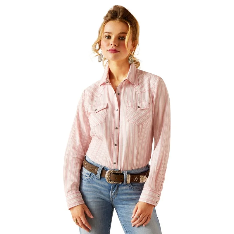 Ariat Wms Angelina LS Shirt Sassy Stripe Relaxed Fit Short Sleeve Top