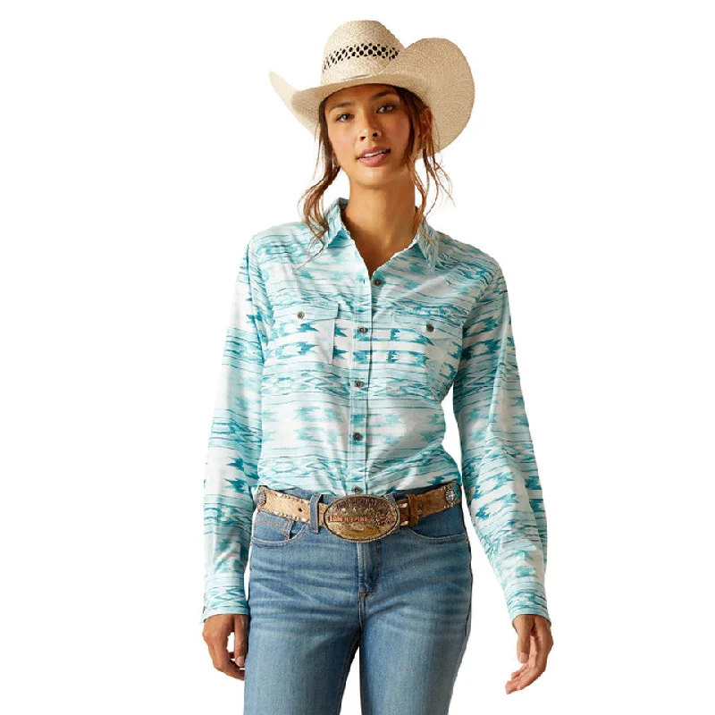 Ariat Wms Western Venttek Stretch LS Shirt Nora Print Chic Embellished Short Sleeve
