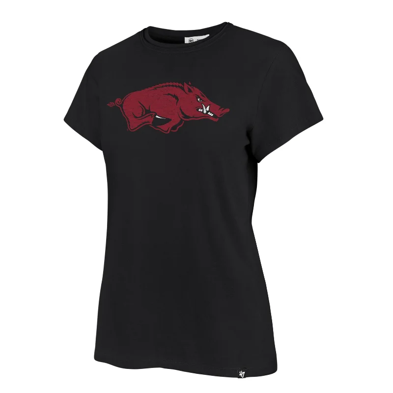 ARKANSAS RAZORBACKS PREMIER '47 FRANKIE TEE WOMENS Denim Fabric Leather Fabric Suede Fabric ARKANSAS RAZORBACKS PREMIER '47 FRANKIE TEE WOMENS Denim Fabric Leather Fabric Suede Fabric