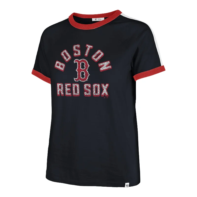 BOSTON RED SOX DOUBLE HEADER SWEET HEAT '47 PEYTON TEE WOMENS Terry Blend Velvet Blend Canvas Blend BOSTON RED SOX DOUBLE HEADER SWEET HEAT '47 PEYTON TEE WOMENS Terry Blend Velvet Blend Canvas Blend