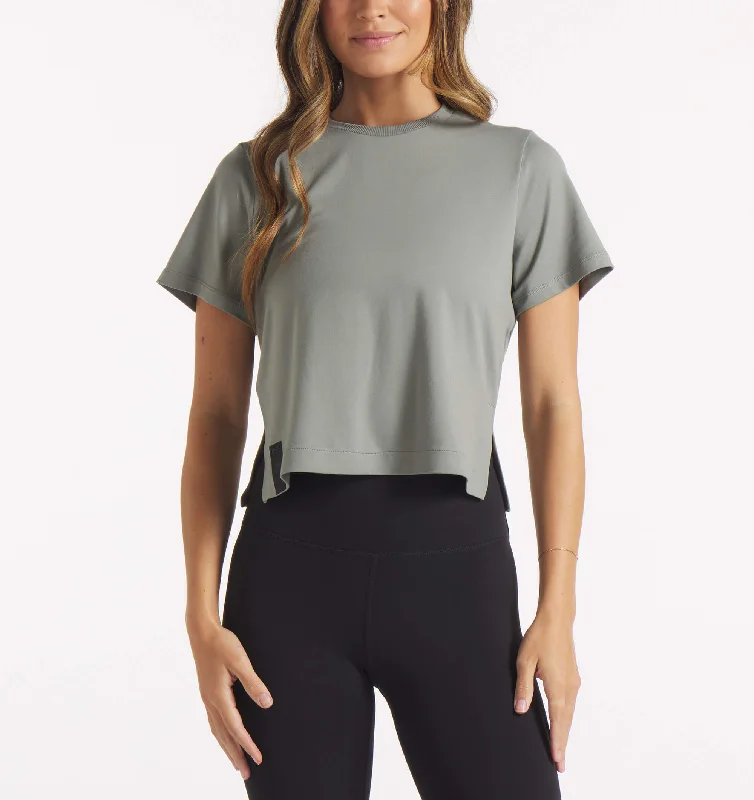 Boxy Ultra Tee Satin Blend Silk Blend Wool Blend