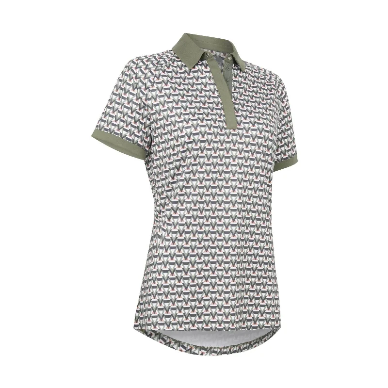 Callaway Ladies Chev Printed Golf Polo Shirt CGKFC070 Classic Short Sleeve Blouse