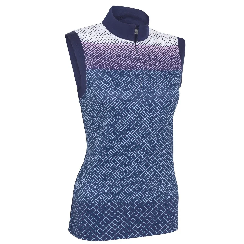 Callaway Ladies Gradient Printed S/L Golf Polo Shirt CGKSC015 Trendy Floral Print Tee