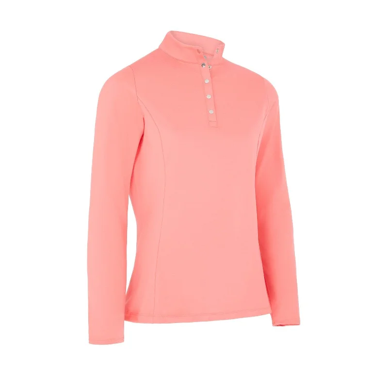 Callaway Ladies Thermal Fleeceback Golf Polo Shirt CGKFC077 Comfortable Short Sleeve Tee