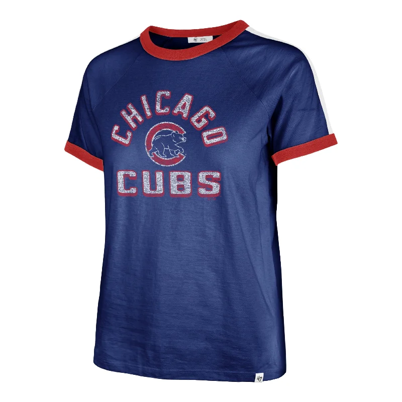 CHICAGO CUBS DOUBLE HEADER SWEET HEAT '47 PEYTON TEE WOMENS Mesh Blend Leather Blend Suede Blend CHICAGO CUBS DOUBLE HEADER SWEET HEAT '47 PEYTON TEE WOMENS Mesh Blend Leather Blend Suede Blend