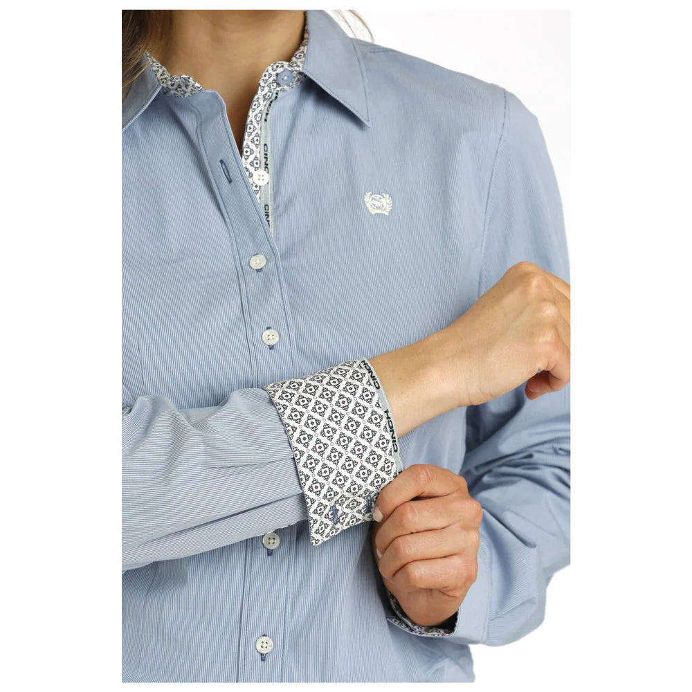 Light Blue Fine Stripe