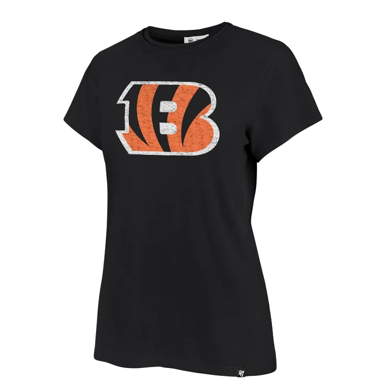 CINCINNATI BENGALS PREMIER '47 FRANKIE TEE WOMENS Asymmetrical Pockets Print