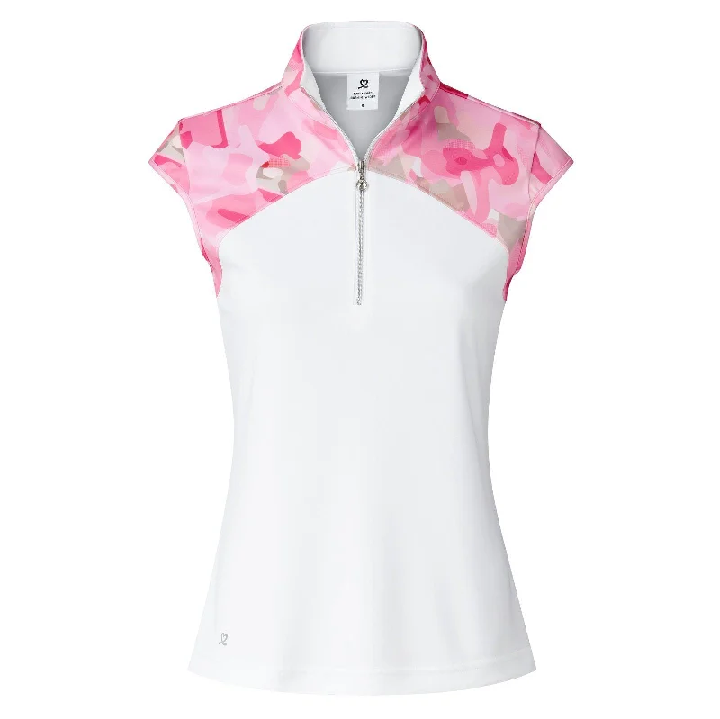 Daily Sports Ladies Camo Print Detail Golf Polo Shirt 343/103 Trendy Sleeveless Short Shirt