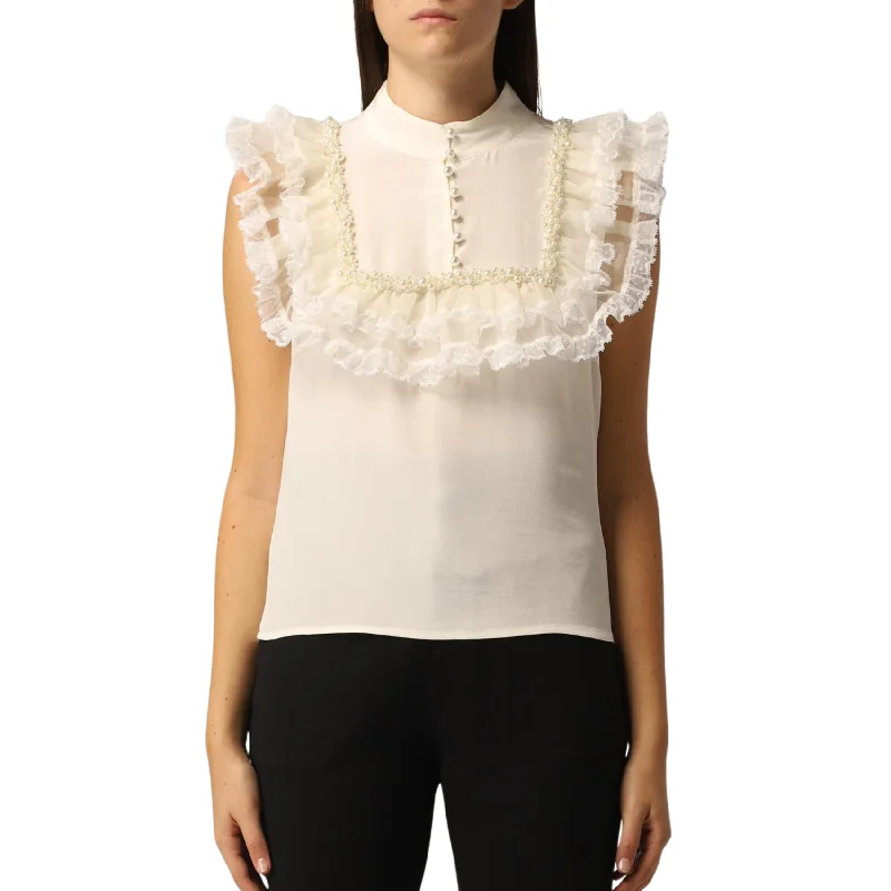 Delfina Shirt - Wisper White Comfortable Pocket Short Shirt