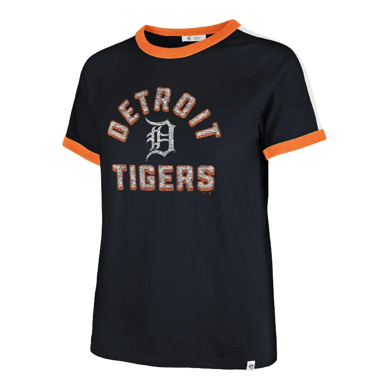 DETROIT TIGERS DOUBLE HEADER SWEET HEAT '47 PEYTON TEE WOMENS Striped Floral Plaid