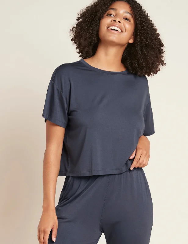 Downtime Crop Tee - Storm Layered Multi-layer Single Layer