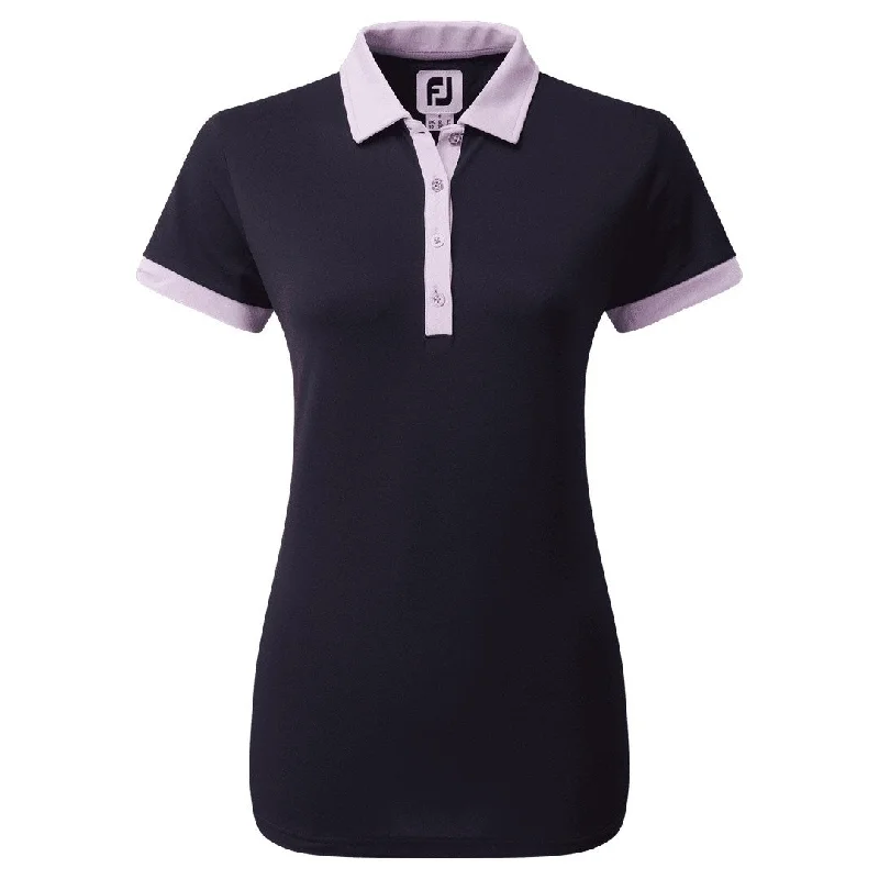 FootJoy Ladies Colour Block Golf Polo Shirt 80170 Classic Basic Short Shirt