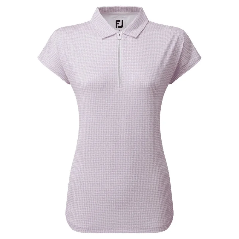 FootJoy Ladies HTH Print Cap Sleeveless Golf Polo Shirt 80179 Comfortable Ribbed Short Sleeve FootJoy Ladies HTH Print Cap Sleeveless Golf Polo Shirt 80179 Comfortable Ribbed Short Sleeve