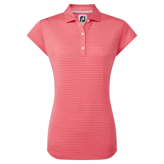 FootJoy Ladies Tonal Stripe Golf Polo Shirt 88458 Elegant Silk Short Shirt