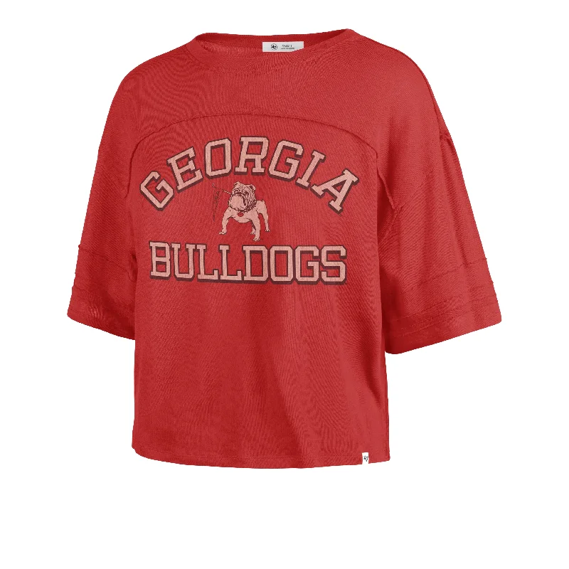 GEORGIA BULLDOGS VINTAGE HALF MOON '47 STEVIE CROP TEE WOMENS Casual Formal Business GEORGIA BULLDOGS VINTAGE HALF MOON '47 STEVIE CROP TEE WOMENS Casual Formal Business
