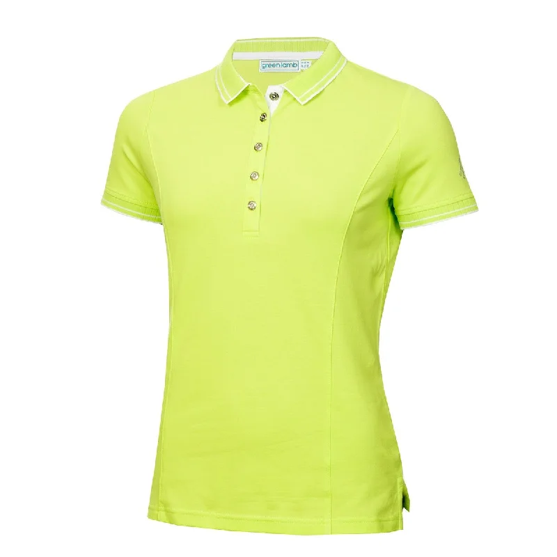 Green Lamb Ladies Kailynne Club Golf Polo Shirt SG22916 Trendy Ruffled Short Sleeve