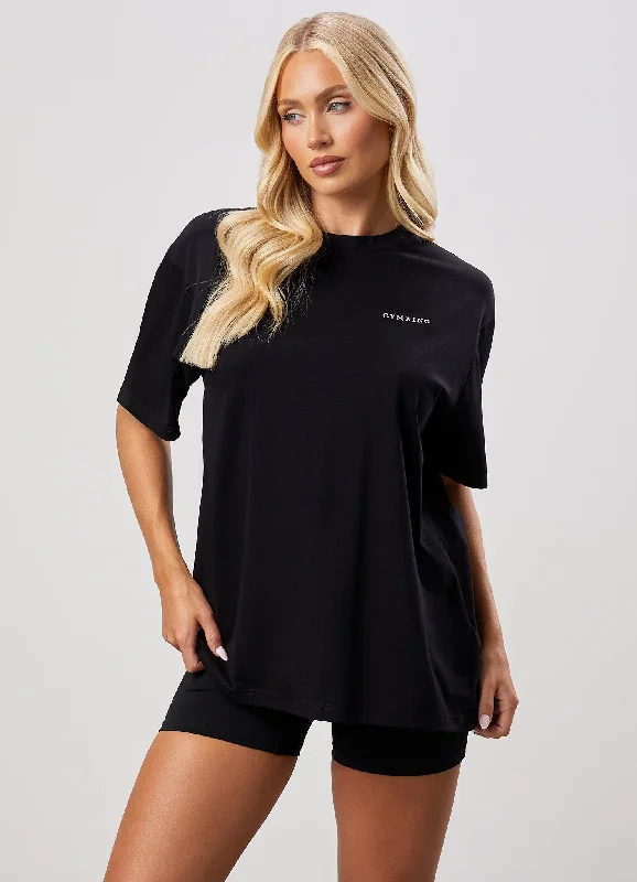 Gym King 365 Boyfriend Jersey Tee - Black Nylon Fabric Polyester Fabric Spandex Fabric Gym King 365 Boyfriend Jersey Tee - Black Nylon Fabric Polyester Fabric Spandex Fabric