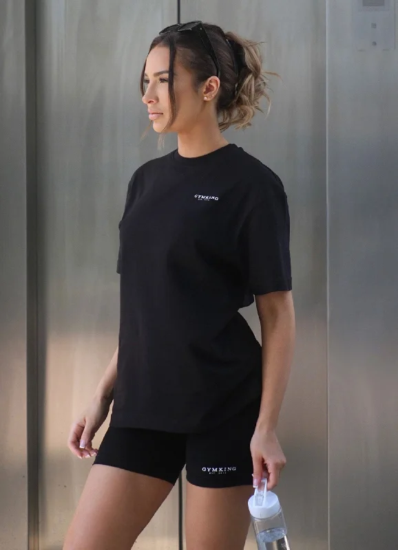 Gym King Established Boyfriend Tee - Black/White Cashmere Blend Cotton Blend Poly Blend Gym King Established Boyfriend Tee - Black/White Cashmere Blend Cotton Blend Poly Blend