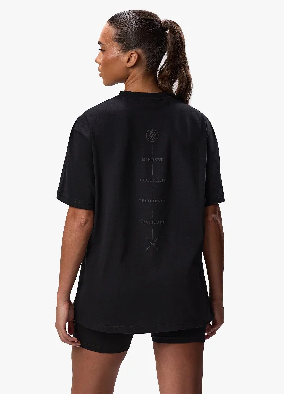 Gym King Stoic Boyfriend Tee - Black Sequined Glittery Shiny