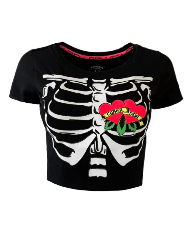 HEARTS & BONES CROP TEE GIRLS Real Fur Shearling Chenille
