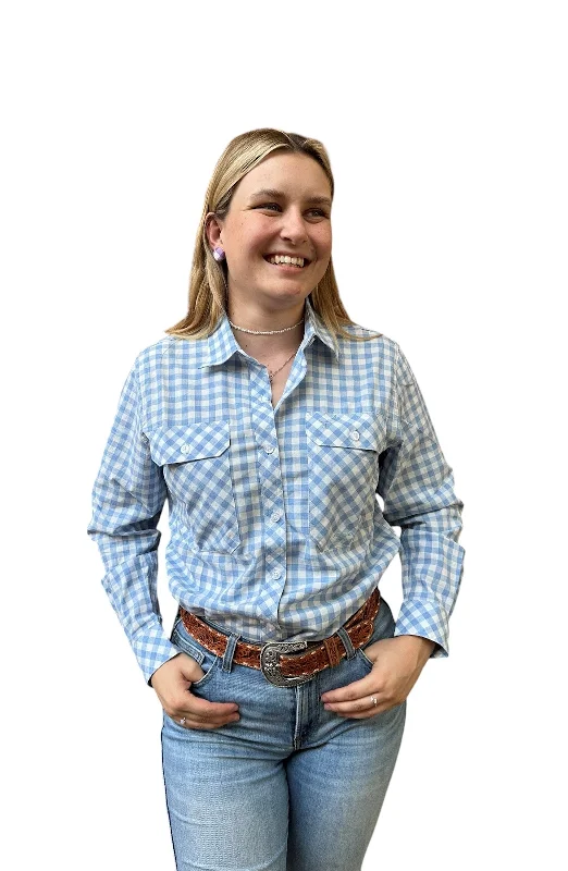 Just Country Wms Abbey Long Sleeve Full Button Print Workshirt Blue Check Classic Short Sleeve Tunic Just Country Wms Abbey Long Sleeve Full Button Print Workshirt Blue Check Classic Short Sleeve Tunic