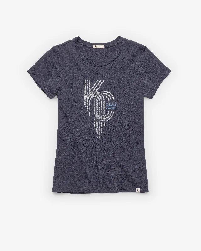 KANSAS CITY ROYALS CITY CONNECT PREMIER '47 FRANKIE TEE WOMENS Zippered Front Buttoned Front Snap Front KANSAS CITY ROYALS CITY CONNECT PREMIER '47 FRANKIE TEE WOMENS Zippered Front Buttoned Front Snap Front