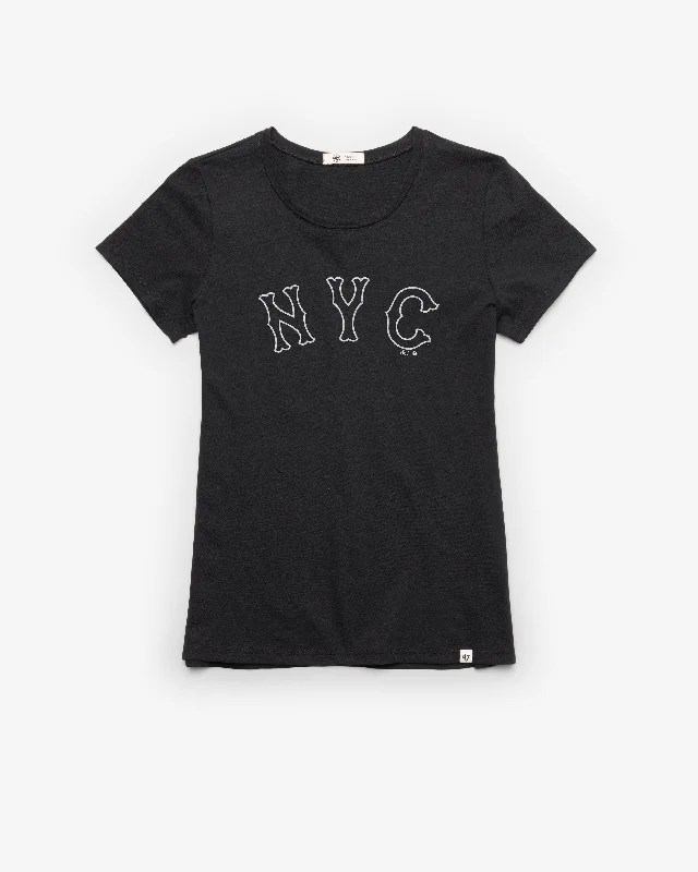 NEW YORK METS CITY CONNECT PREMIER '47 FRANKIE TEE WOMENS Graphic T-Shirt Round Neck Polyester NEW YORK METS CITY CONNECT PREMIER '47 FRANKIE TEE WOMENS Graphic T-Shirt Round Neck Polyester