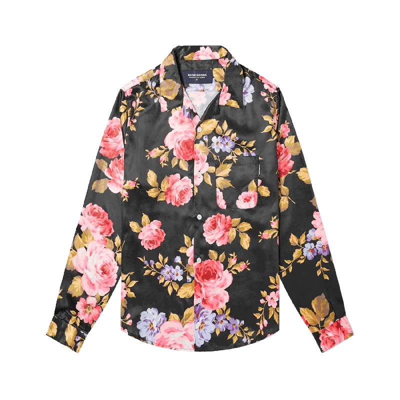Do For Love Shirt - Black Flower Stylish Short Sleeve Top
