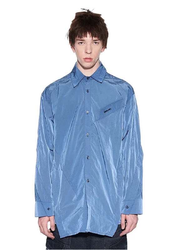 (ONLY Available In US)Asymmetric Split Shirt Elegant Lace-Trimmed Short Shirt