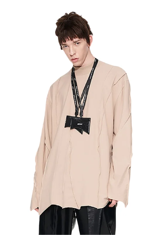 (ONLY Available In US)Split  Neck Shirt Relaxed Button-Down Short Shirt