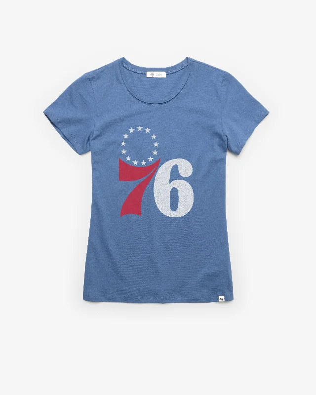 PHILADELPHIA 76ERS PREMIER '47 FRANKIE TEE WOMENS Sequined Glittery Shiny