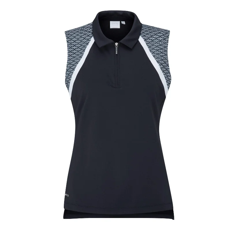 Ping Ladies Ansie S/L Golf Polo Shirt P93669 Fashionable Button-Front Short Sleeve