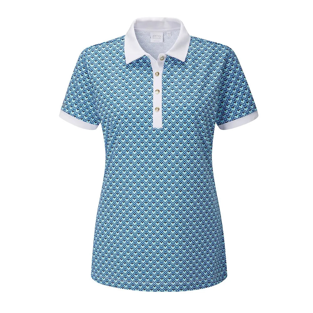Ping Ladies Etta Golf Polo Shirt P93560 Cozy Plain Short Sleeve