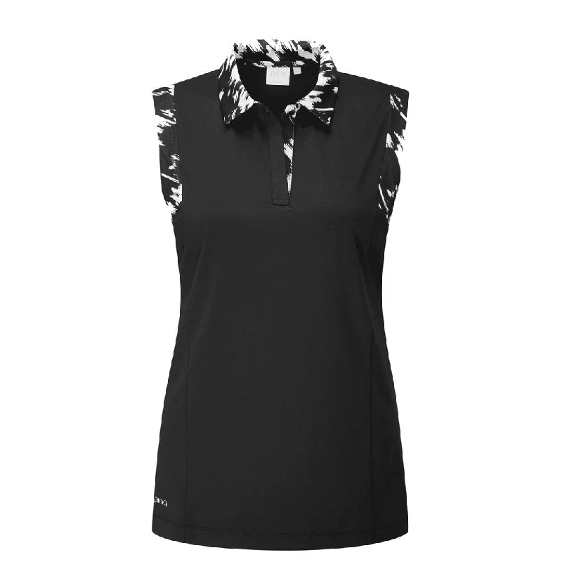 Ping Ladies Evie Golf Polo Shirt P93561 Trendy Button-Front Short Sleeve