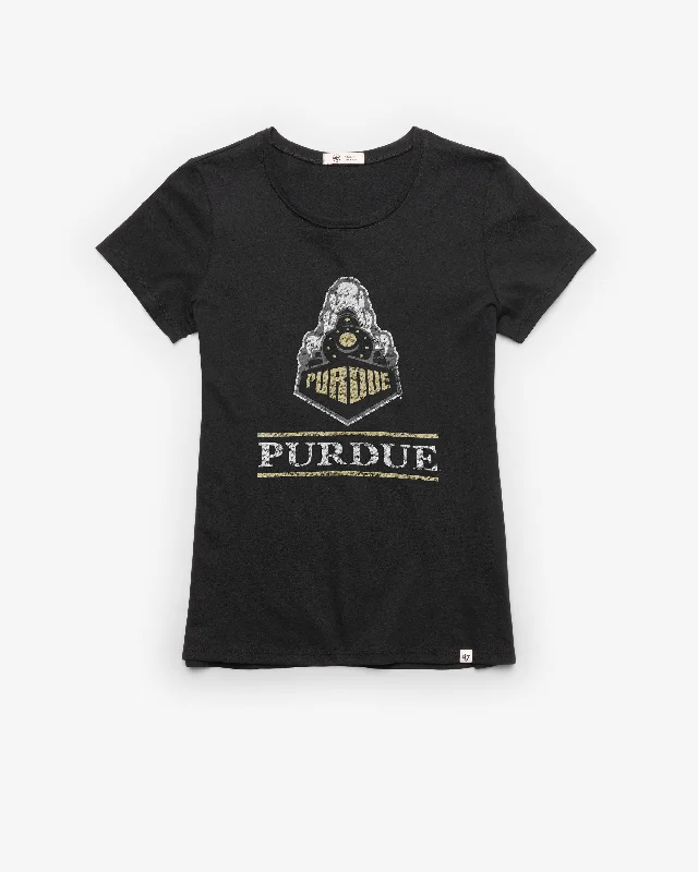 PURDUE BOILERMAKERS FINELINE '47 FRANKIE TEE WOMENS Cotton Fabric Linen Fabric Terry Fabric PURDUE BOILERMAKERS FINELINE '47 FRANKIE TEE WOMENS Cotton Fabric Linen Fabric Terry Fabric