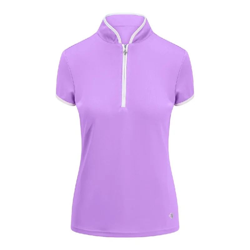 Pure Golf Ladies Cap Sleeve Golf Polo Shirt PG-99012 Trendy Floral Print Tee