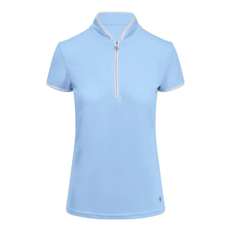 Pure Golf Ladies Cap Sleeve Golf Polo Shirt PG-99012 Chic V-Neck Short Blouse
