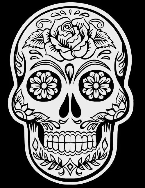 Sugar Skull Reflective V-Neck Tee - 100% Polyester Fitted T-Shirt Seamless Stretchy