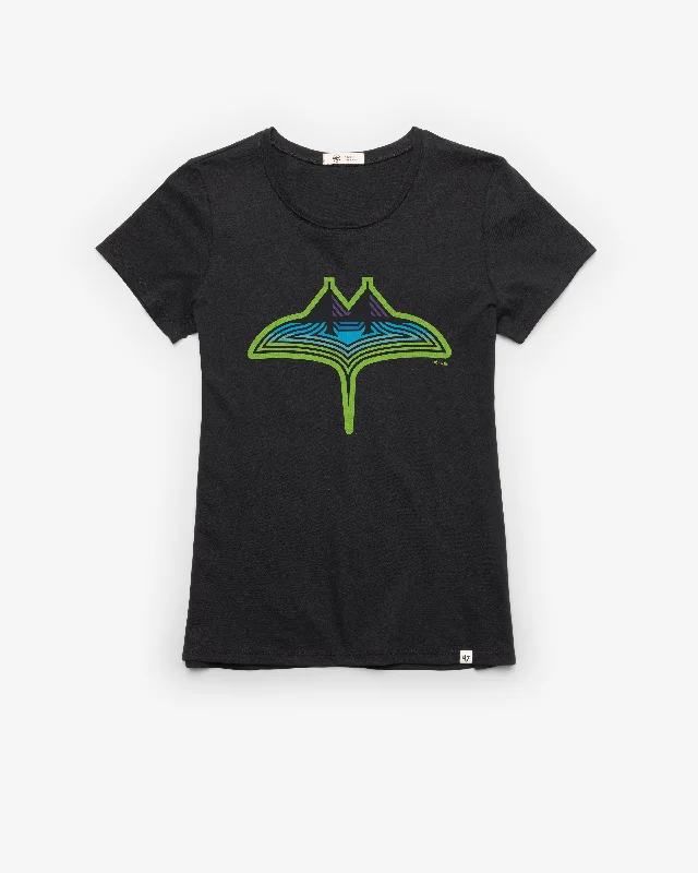TAMPA BAY RAYS CITY CONNECT PREMIER '47 FRANKIE TEE WOMENS Oversized T-Shirt Spandex breathable TAMPA BAY RAYS CITY CONNECT PREMIER '47 FRANKIE TEE WOMENS Oversized T-Shirt Spandex breathable
