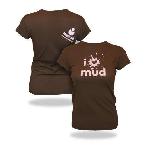 Tough Chik Women's I Love Mud - Cap Sleeve Tee (S, XL) Embroidered Appliqued Beaded