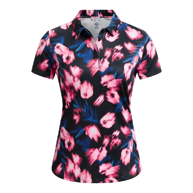 Under Armour Ladies Zinger Blur Golf Shirt 1373638 Comfortable Stretch Short Shirt