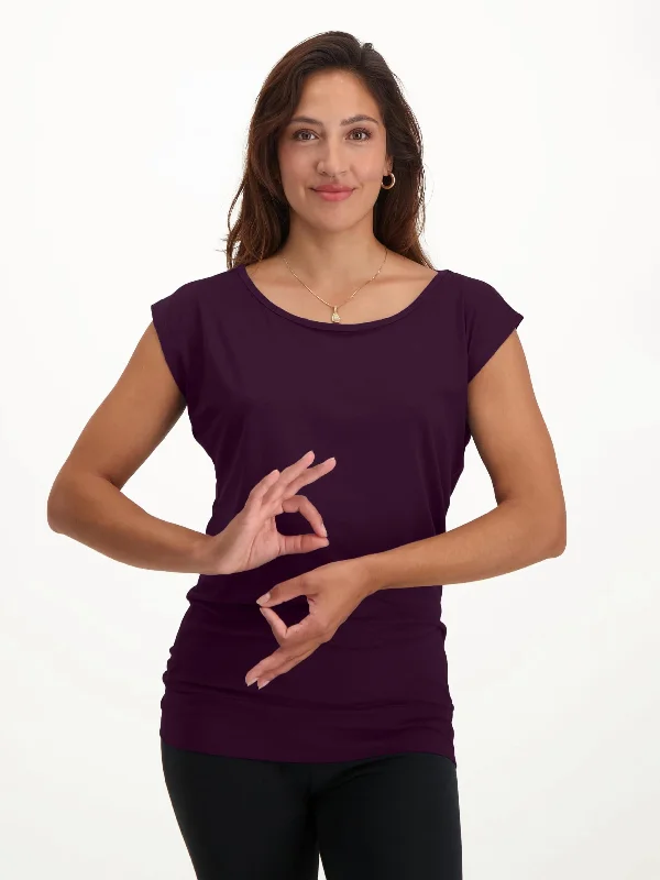 Urban Goddess Asana Yoga Tee - Bloom Welt Pockets Slit Pockets
