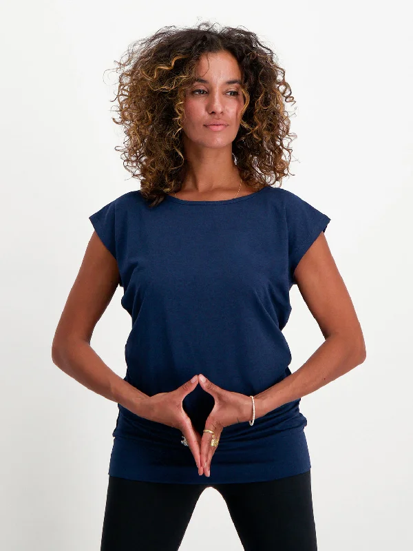 Urban Goddess Asana Yoga Tee - Midnight Collared Crew Neck Turtle Neck