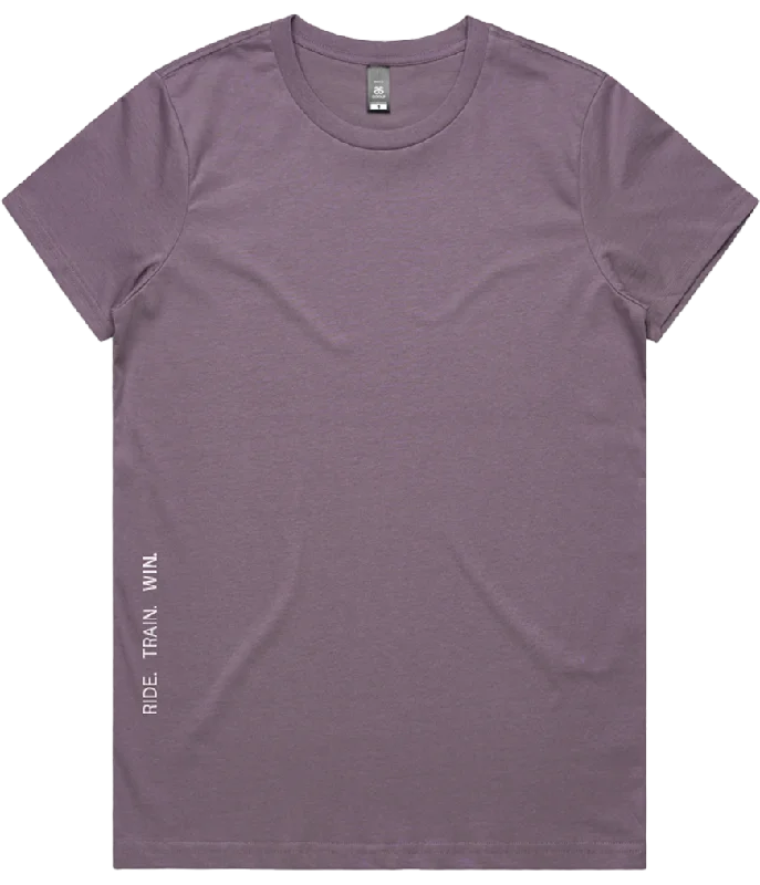 Women's Logo Tee: Mauve Mesh Blend Leather Blend Suede Blend