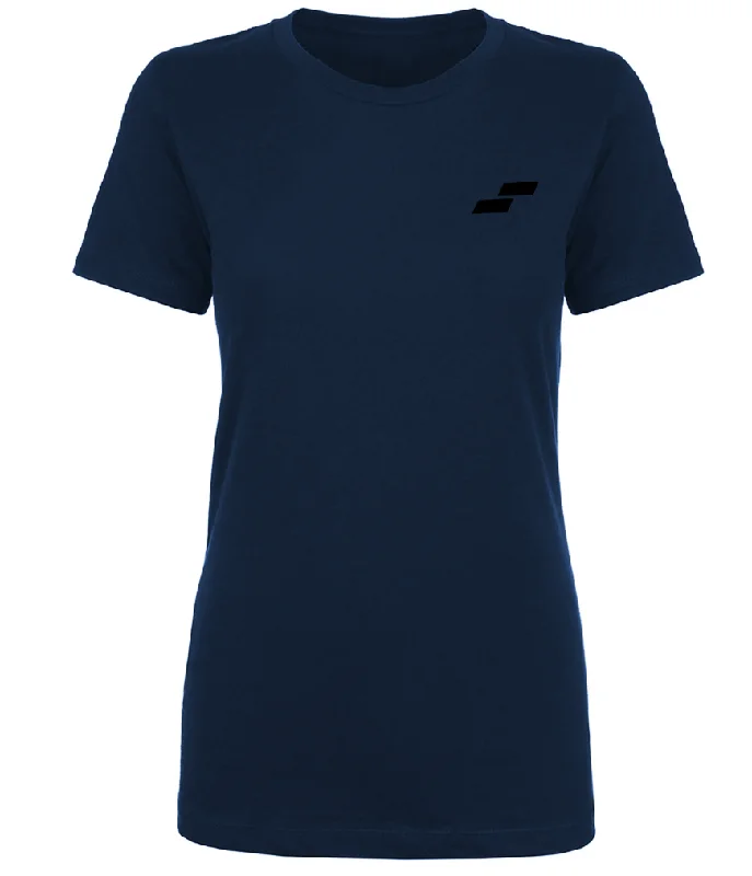 Women's Logo Tee: Navy Print Jacquard Patchwork